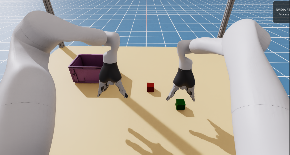 Jaco table prototype inside Isaac Sim