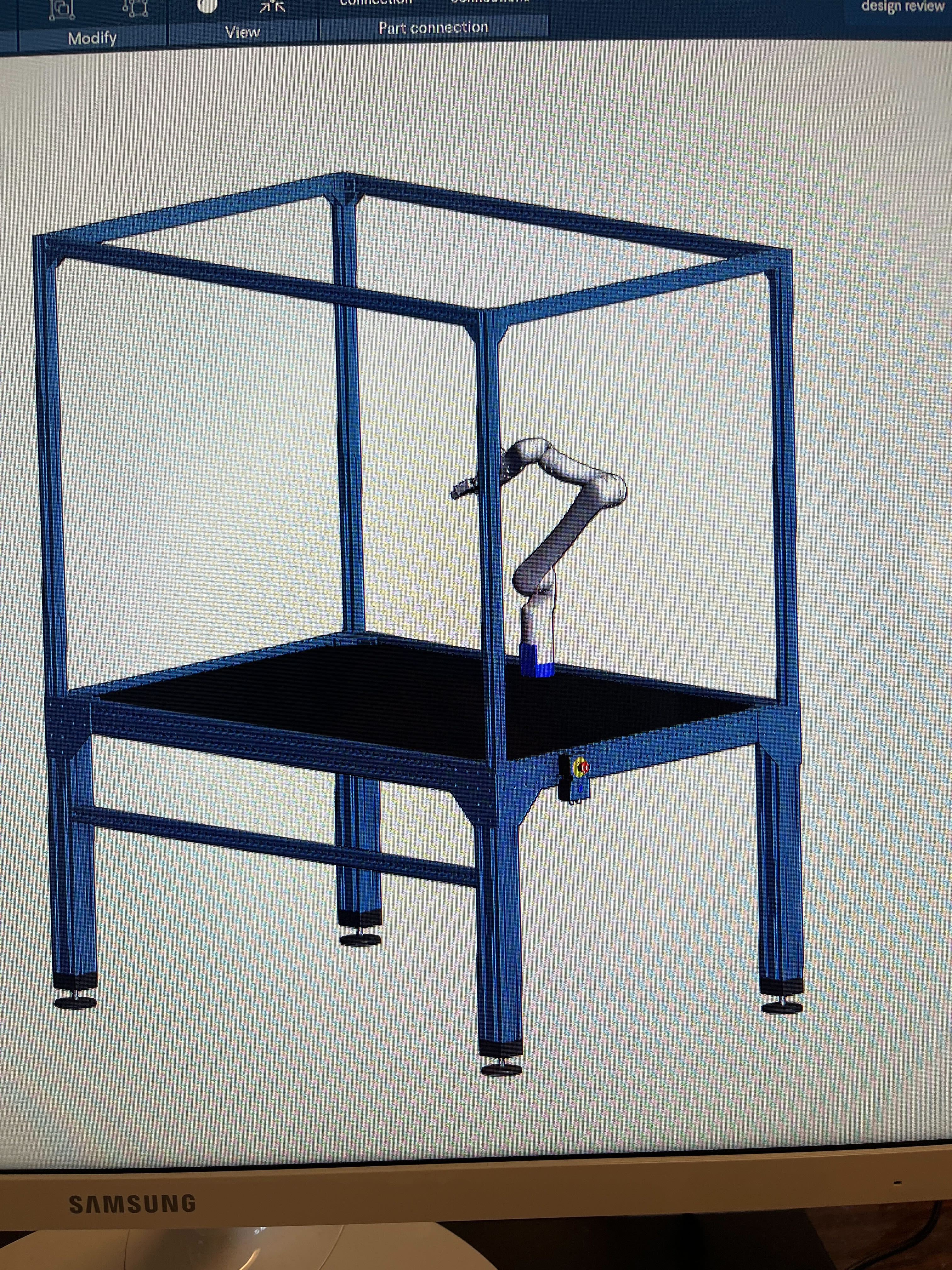 3D design of the table frame using Vention