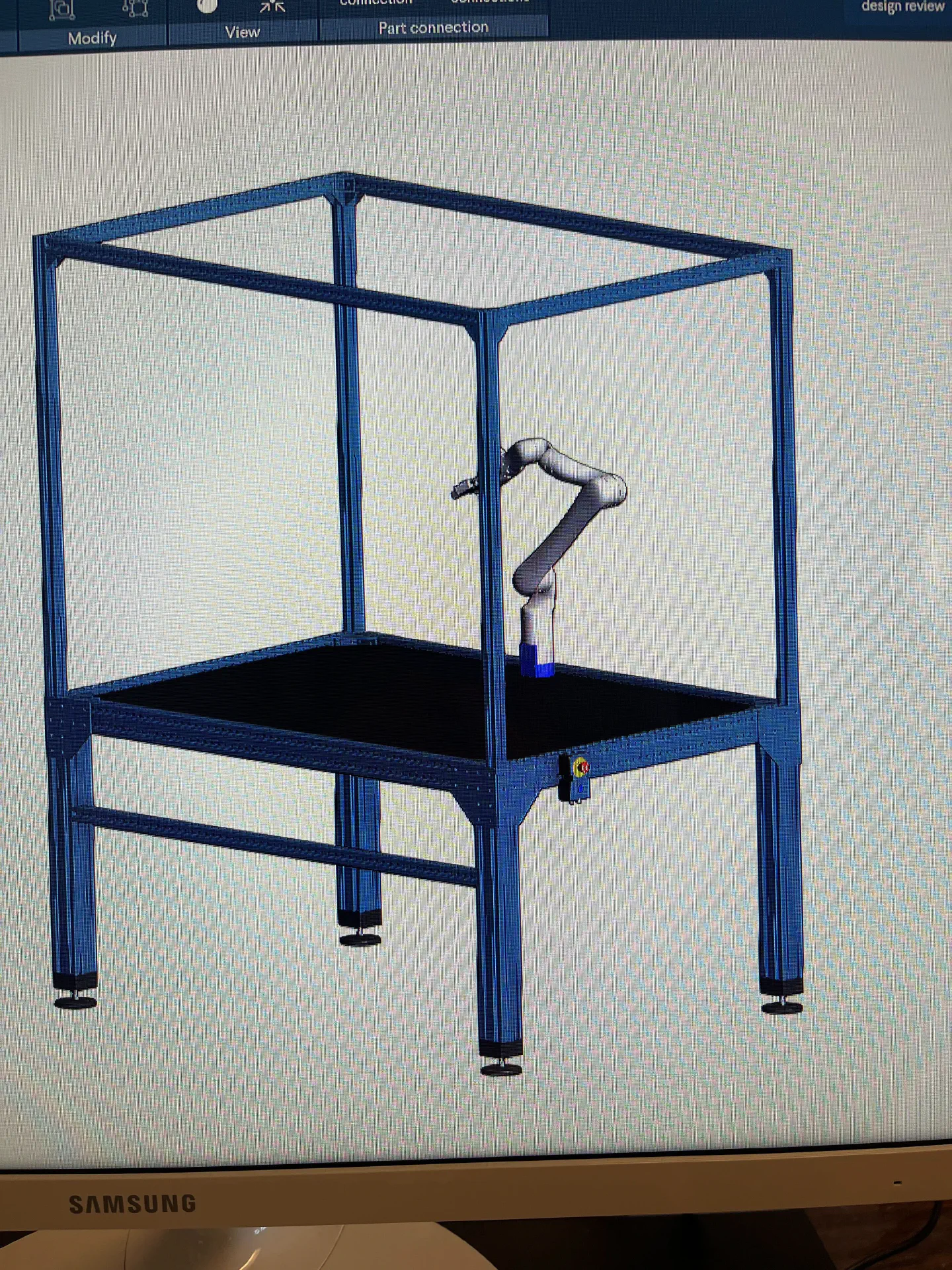 3D design of the table frame using Vention